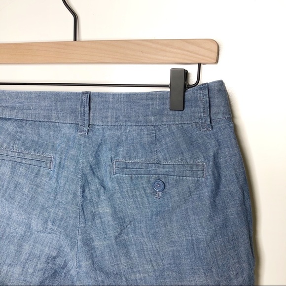 J. Crew Chambray Midrise Chino Shorts Blue 0 - Picture 3 of 6